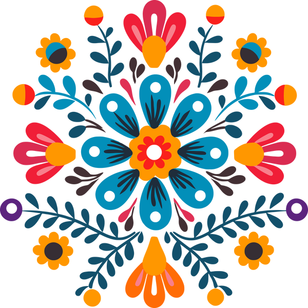 mexican embroidery floral pattern ornament